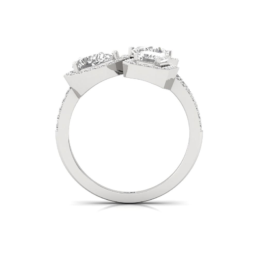 Emerald ,Oval , Pear , round Cut CVD lab grown Diamond Ring