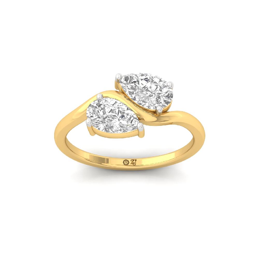 Aurora Dual Pear cut CVD lab grown Diamonds Rings
