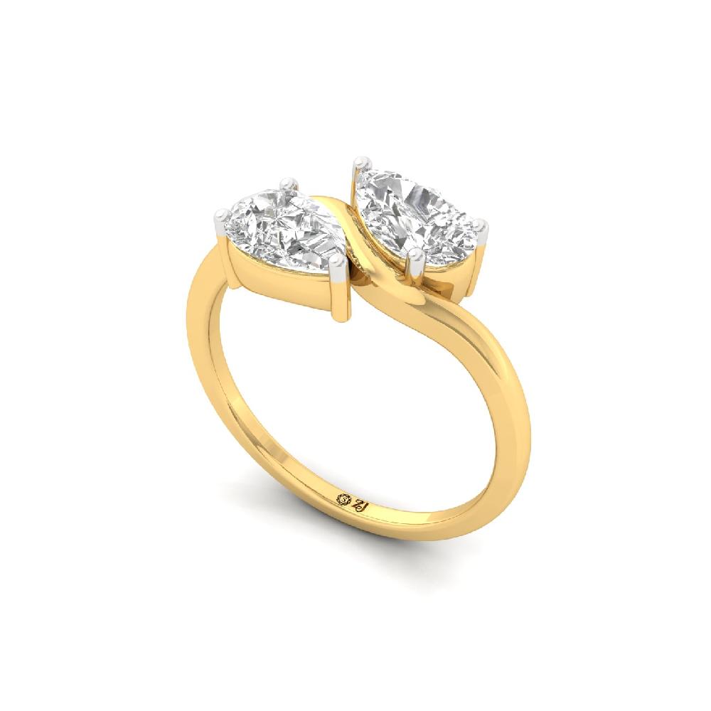 Aurora Dual Pear cut CVD lab grown Diamonds Rings