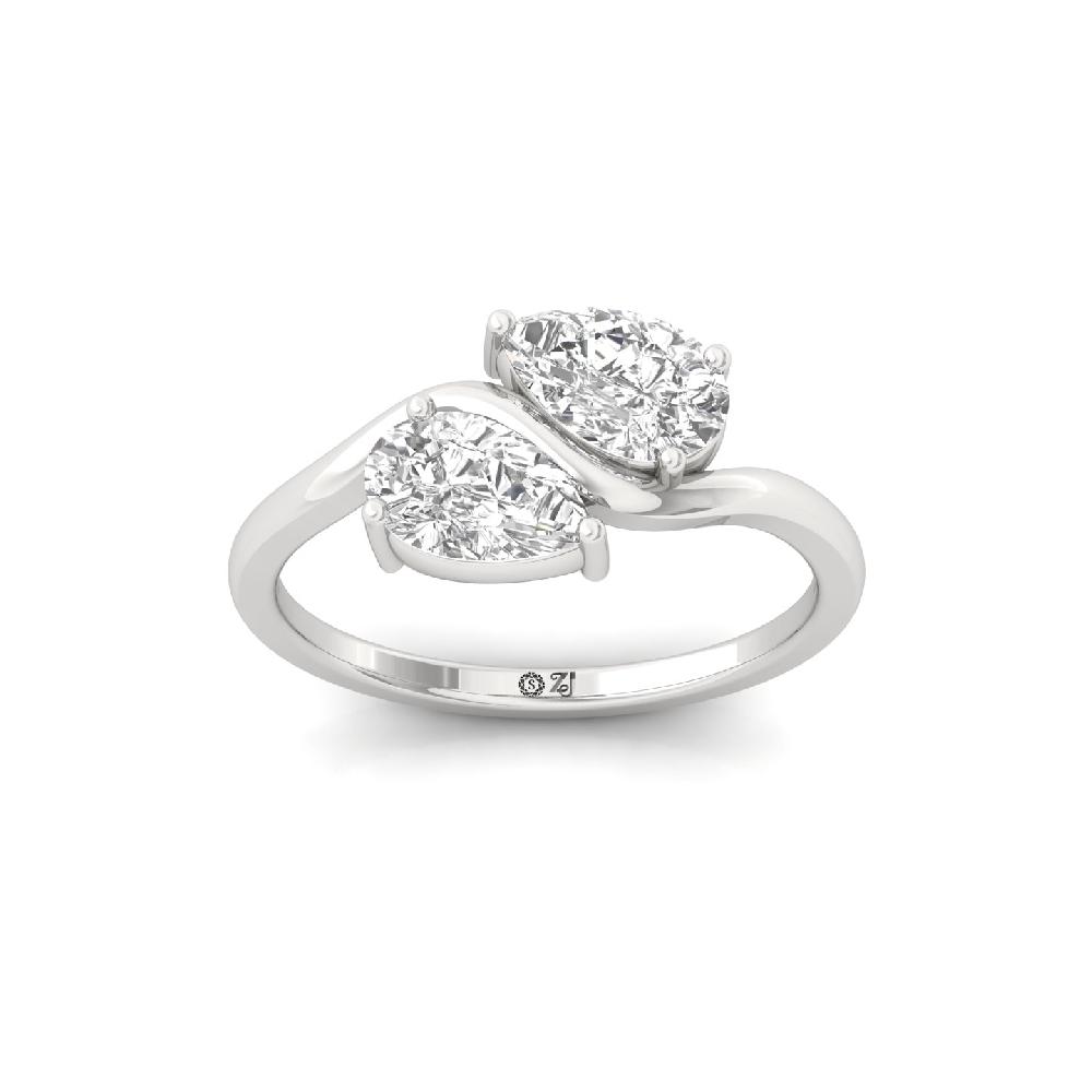 Aurora Dual Pear cut CVD lab grown Diamonds Ring