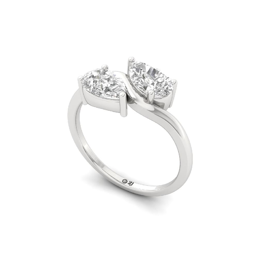 Aurora Dual Pear cut CVD lab grown Diamonds Ring