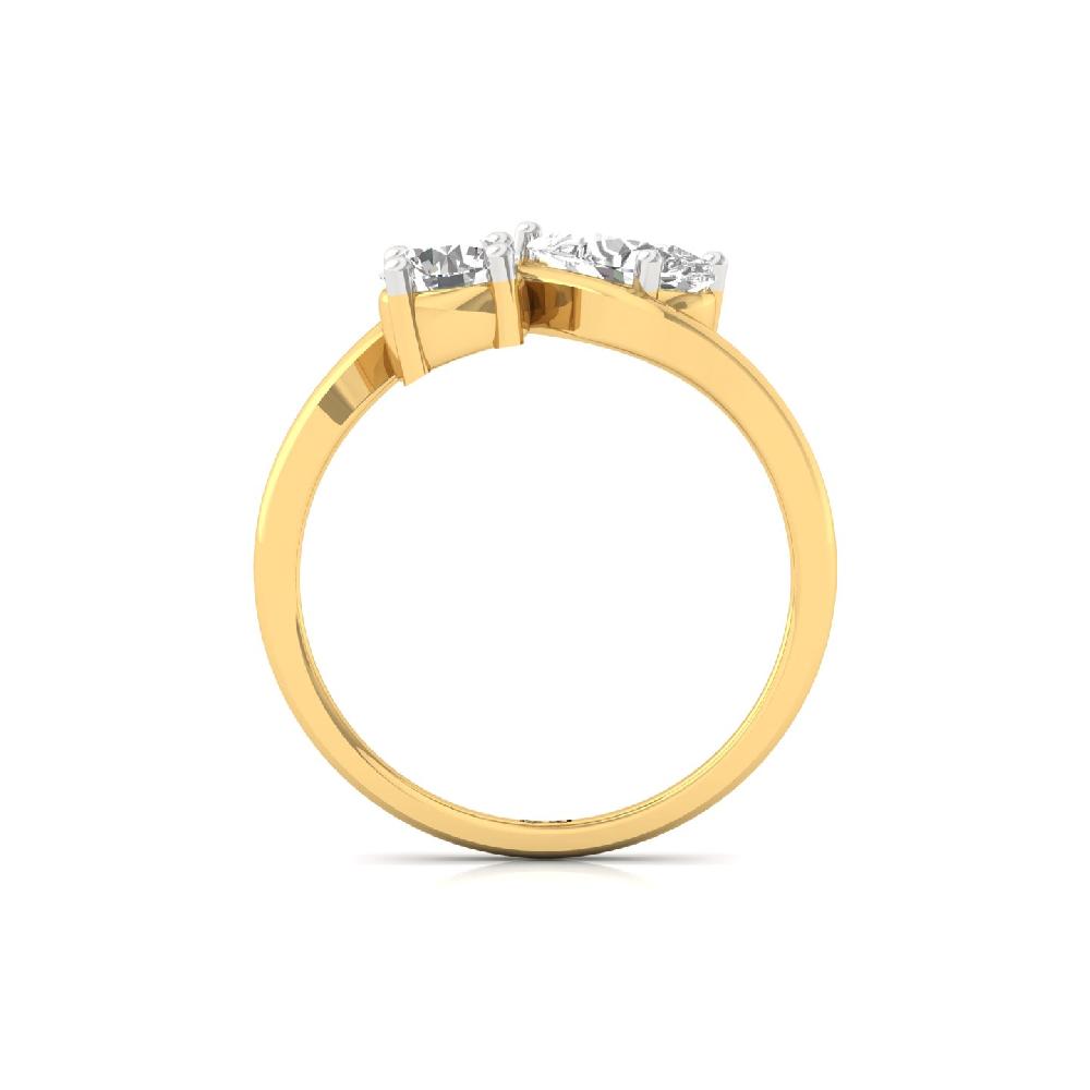 Celeste Two Stone Round and Pear Cut CVD lab grown Diamond Ring