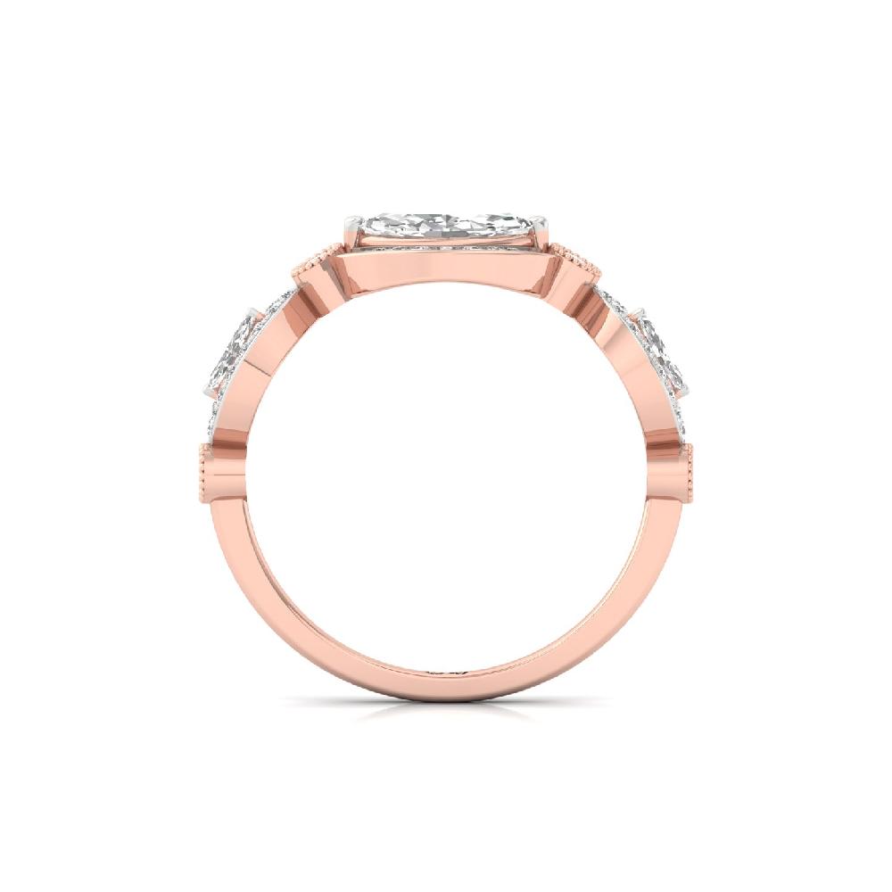 Evelyn Marquise cut Trio lab grown Diamond Ring