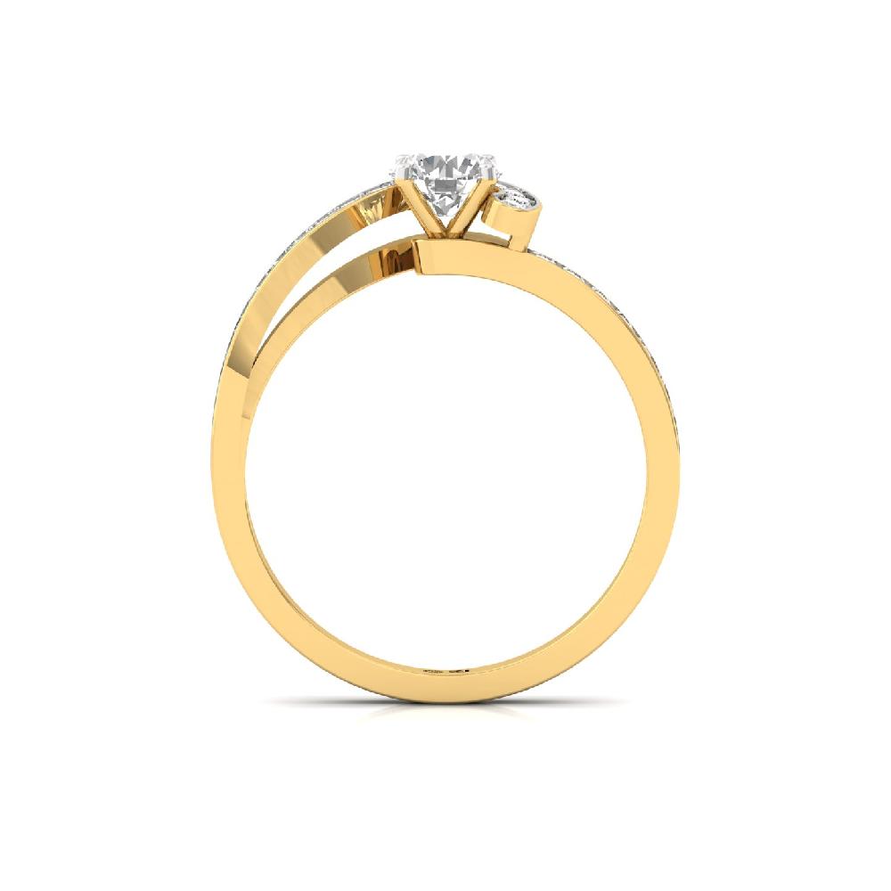 0.52 Ct Celina Wave Solitaire CVD lab grown Diamond Ring