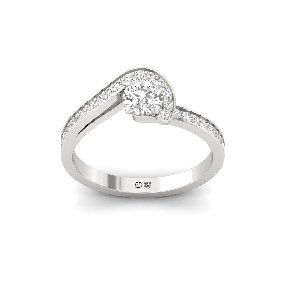 0.52 Ct Celina Wave Solitaire CVD lab grown Diamond Ring