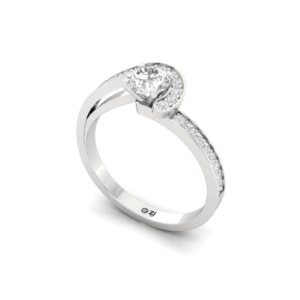 0.52 Ct Celina Wave Solitaire CVD lab grown Diamond Ring