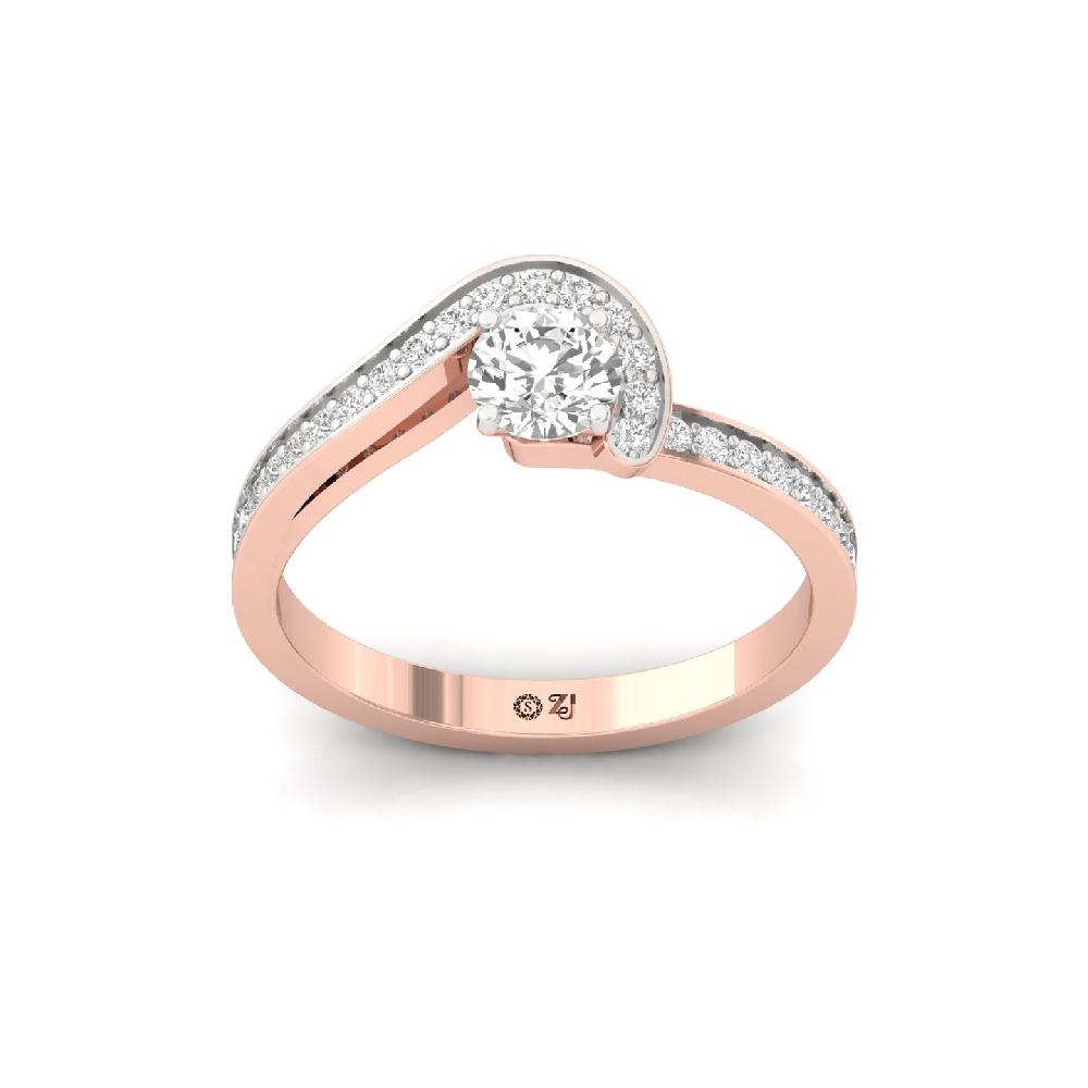 0.52 Ct Celina Wave Solitaire CVD lab grown Diamond Ring