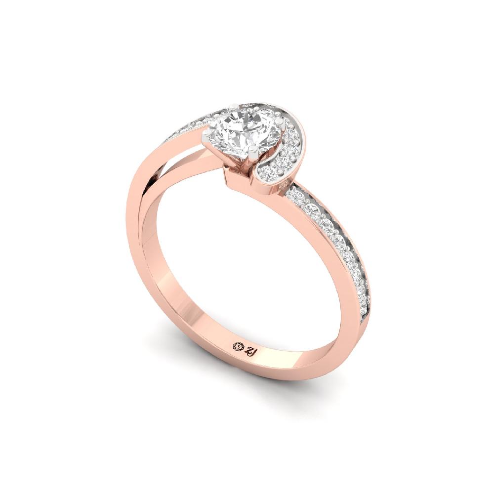 0.52 Ct Celina Wave Solitaire CVD lab grown Diamond Ring