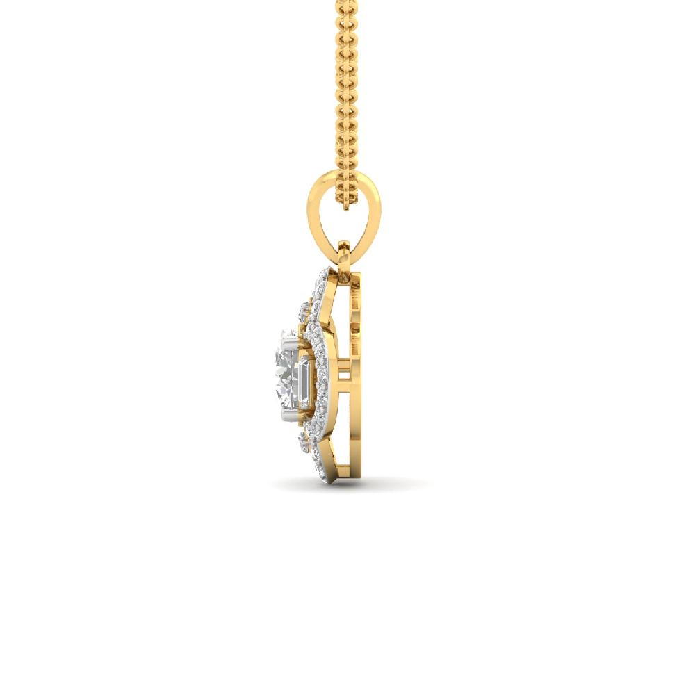 Baguette & Round Cut CVD Lab Grown Diamond Pendant