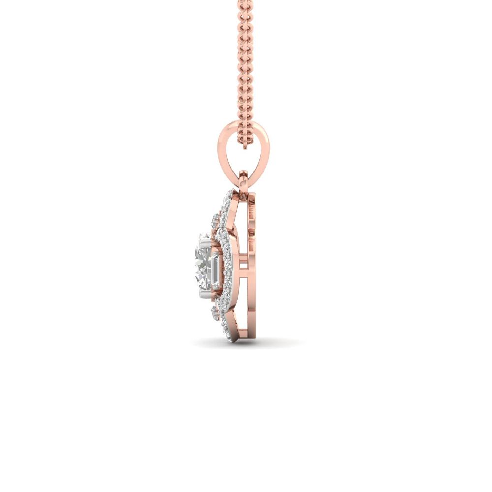 Baguette & Round Cut CVD Lab Grown Diamond Pendant