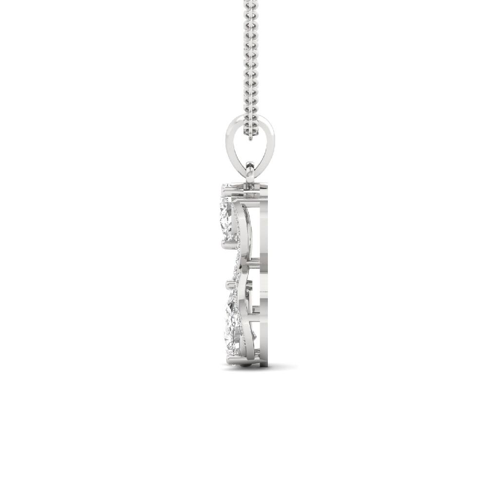 0.90Ct Pear & Round Cut Diamond Pendant
