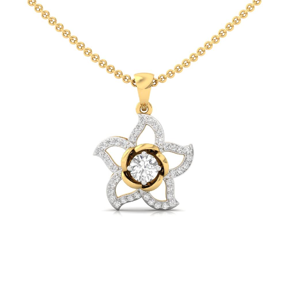 Floral Halo 0.52 CT Round CVD Diamond Pendant 