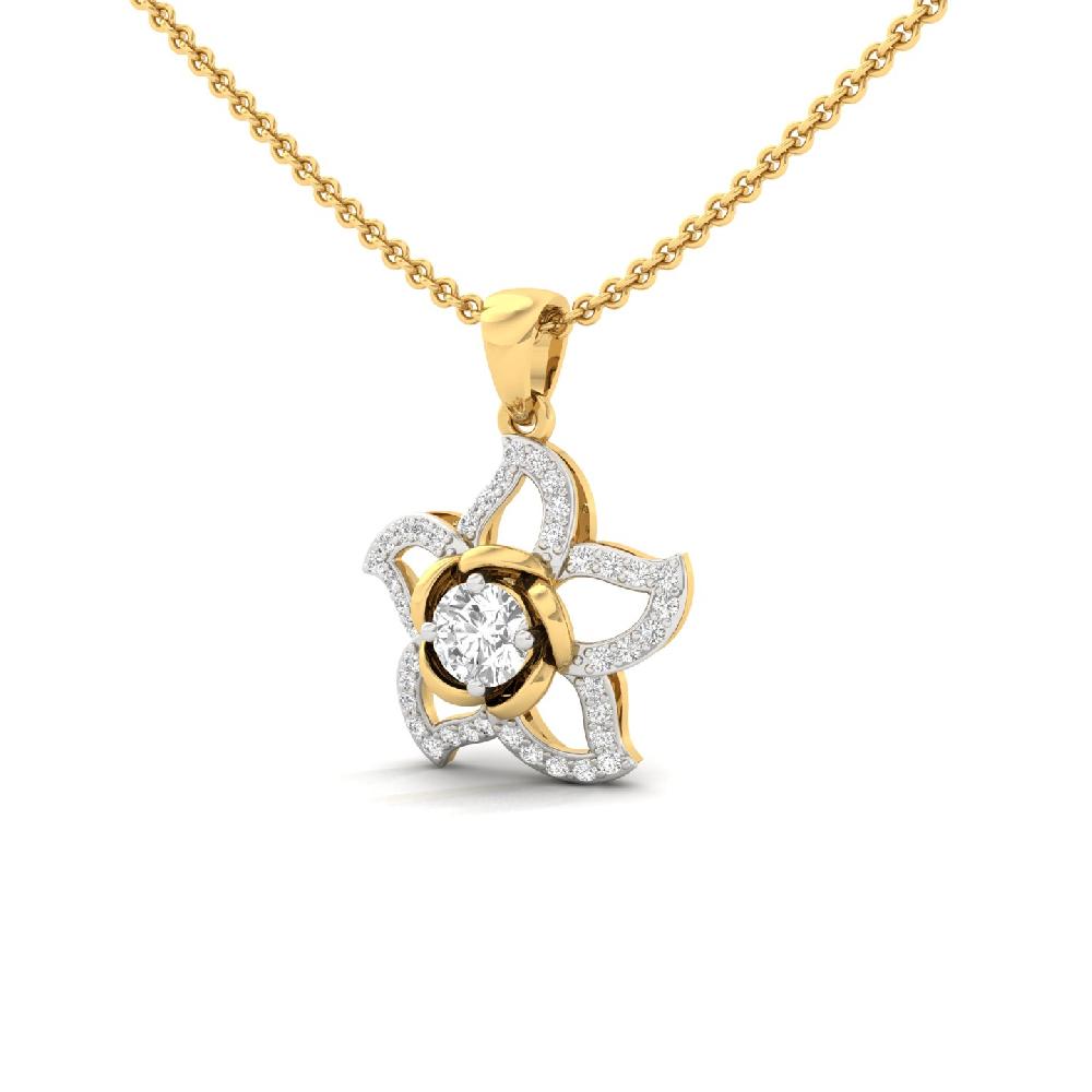 Floral Halo 0.52 CT Round CVD Diamond Pendant 