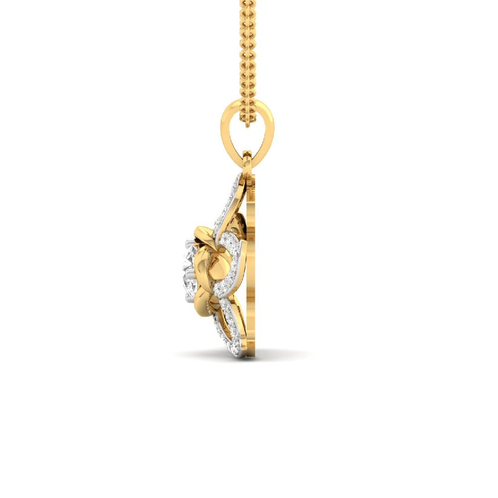 Floral Halo 0.52 CT Round CVD Diamond Pendant 