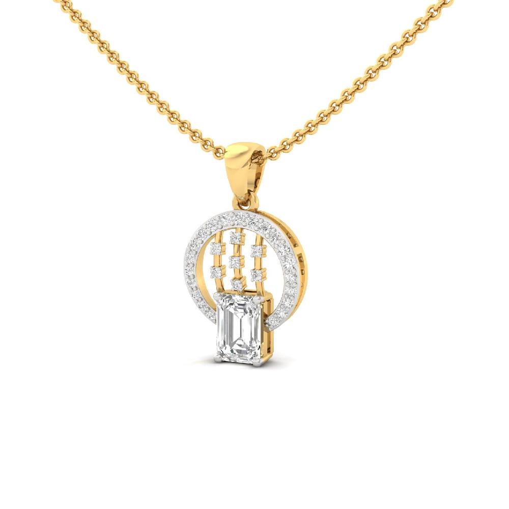 1.02 CT Emerald Cut CVD Diamond Pendant