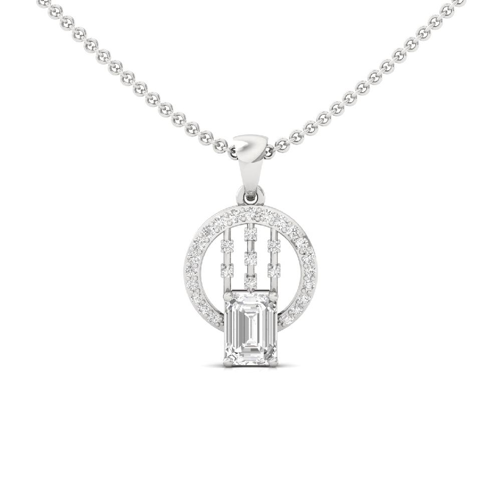 1.02 CT Emerald Cut CVD Diamond Pendant