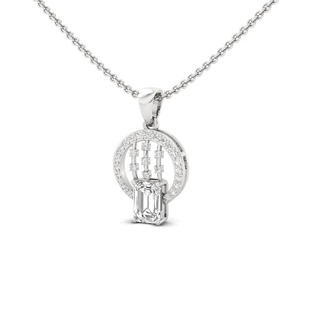 1.02 CT Emerald Cut CVD Diamond Pendant