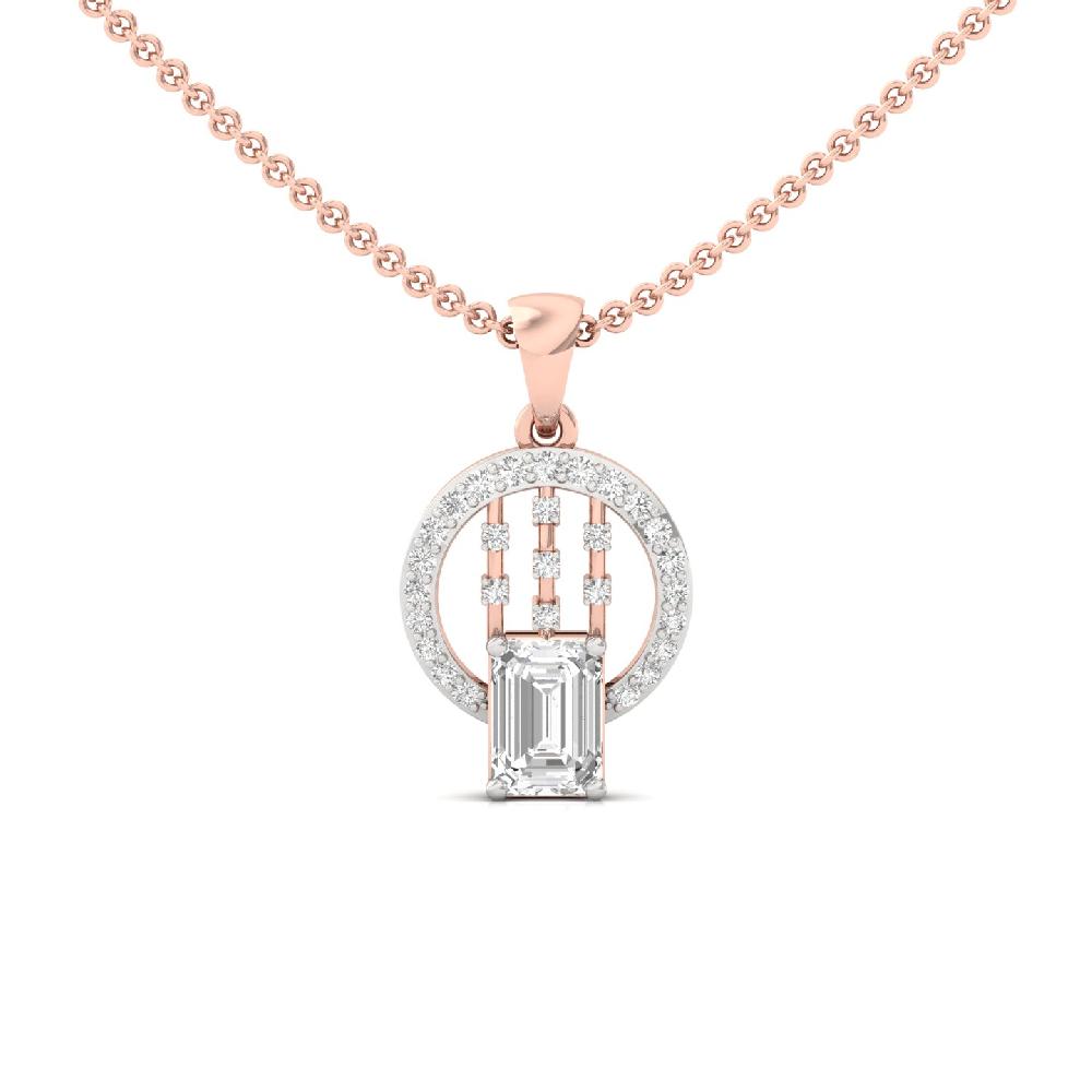 1.02 CT Emerald Cut CVD Diamond Pendant