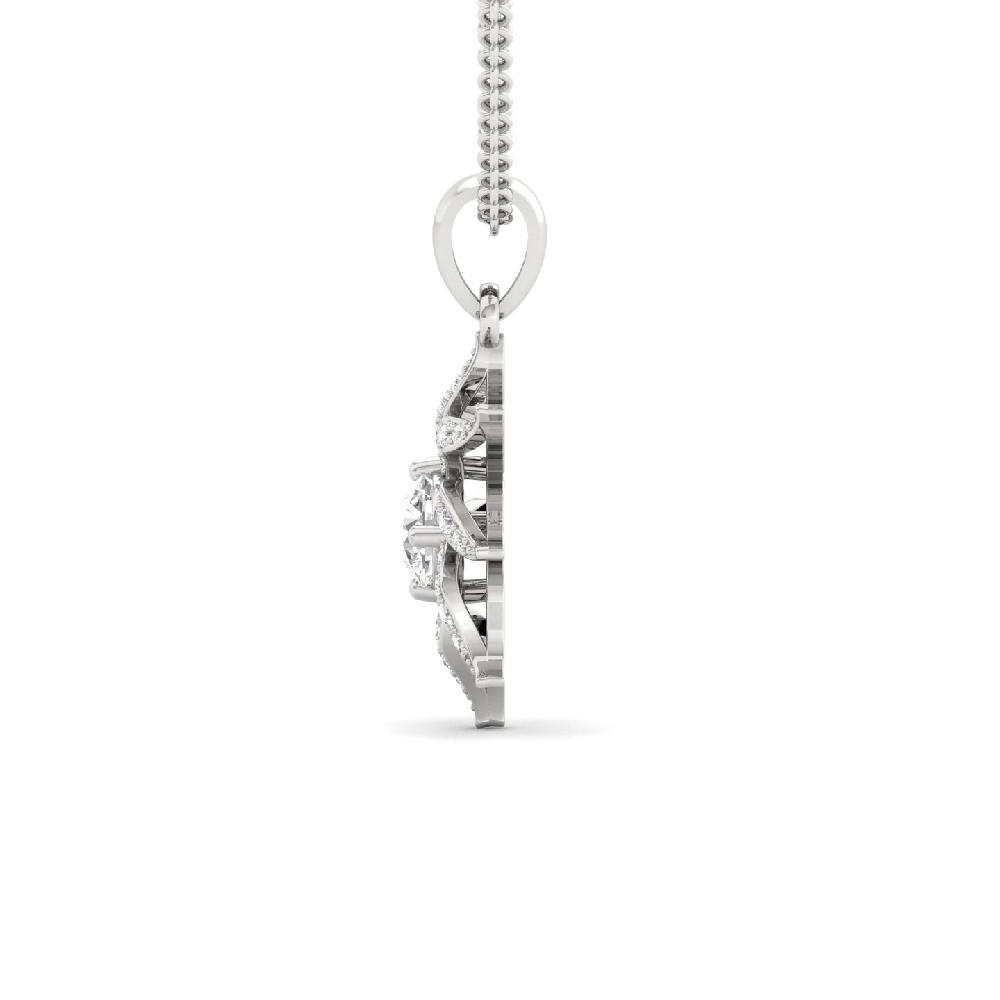 SolRadiance 0.50 CT Round Diamond Sunburst Pendant in Silver