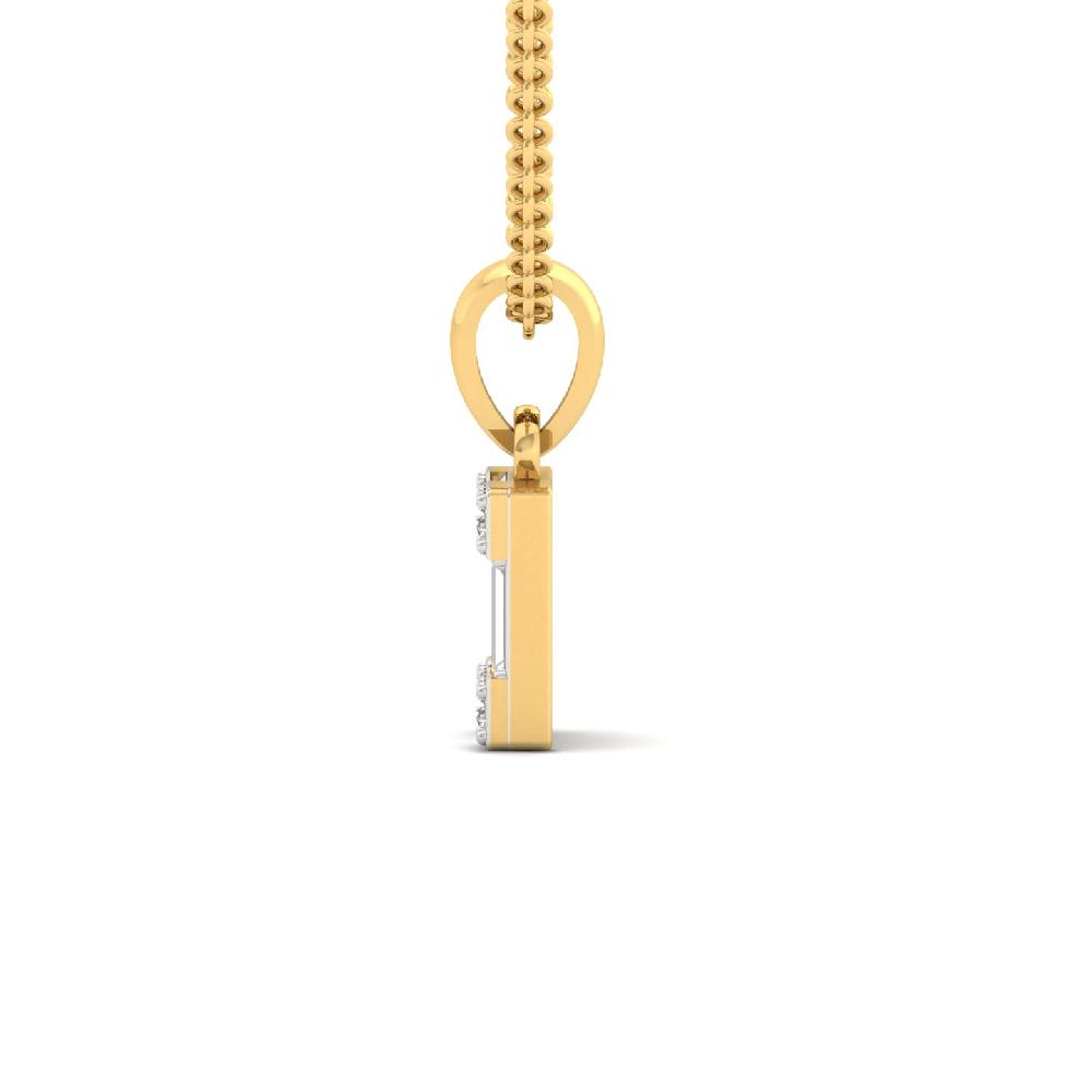 Baguette Cut Rectangle Lab Grown Diamond Pendant 