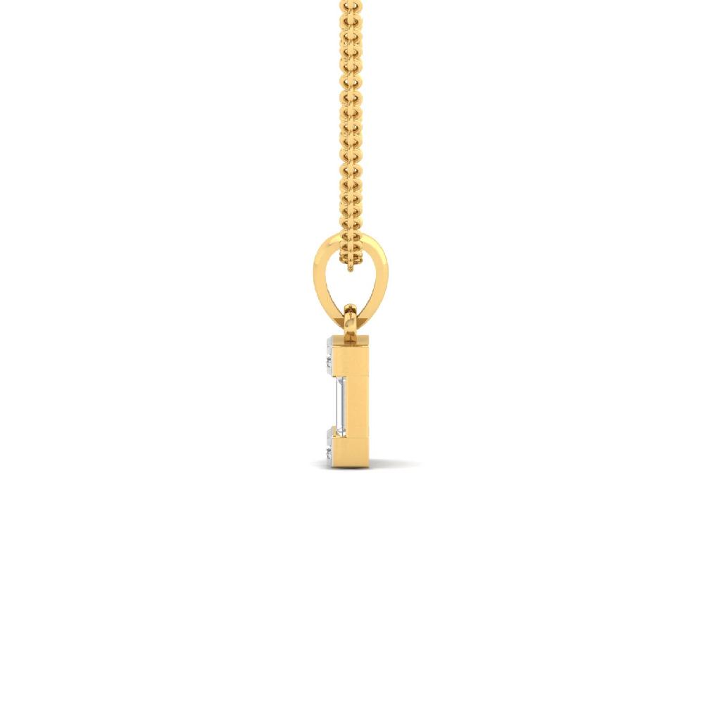 Baguette & Round Cut CVD Lab Grown Diamond Pendant