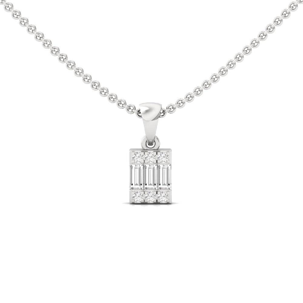 Baguette & Round Cut CVD Lab Grown Diamond Pendant