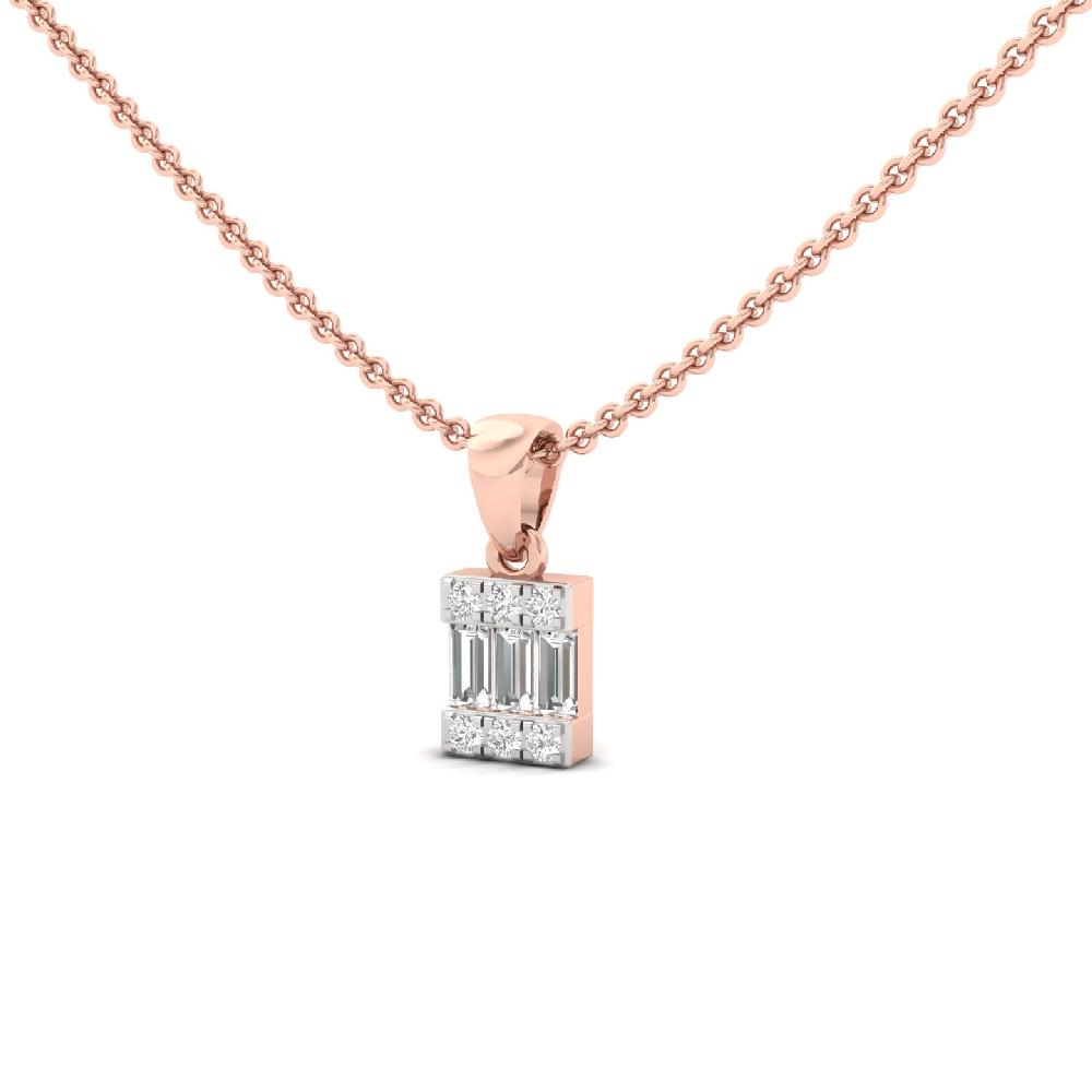 Baguette & Round Cut CVD Lab Grown Diamond Pendant