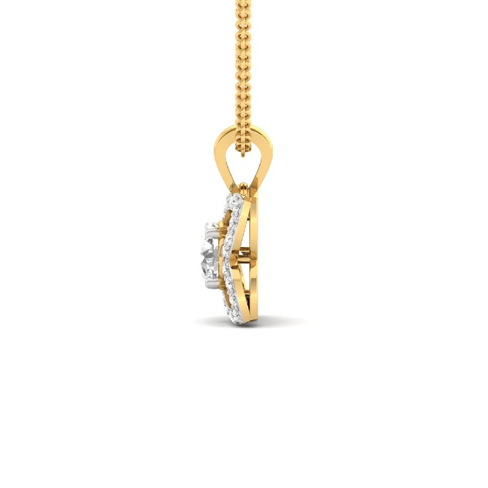 FloraCharm 1.10 CT Center Round Lab Grown Diamond Floral Pendant