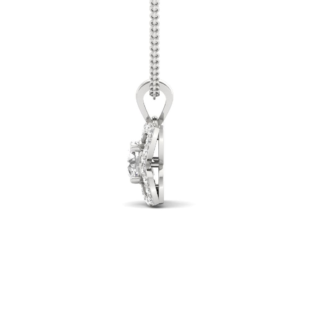 FloraCharm 1.10 CT Center Round Lab Grown Diamond Floral Pendant
