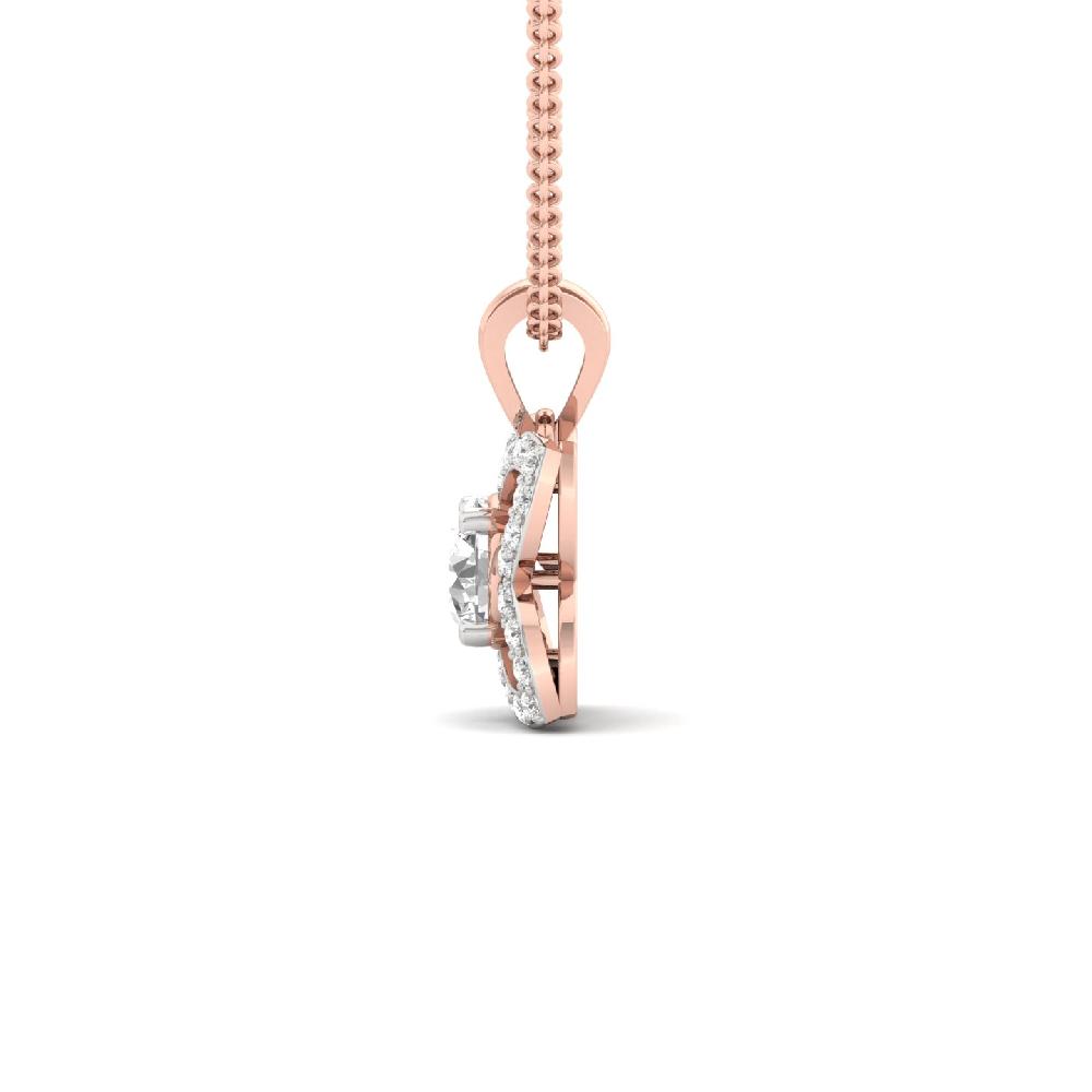 FloraCharm 1.10 CT Center Round Lab Grown Diamond Floral Pendant