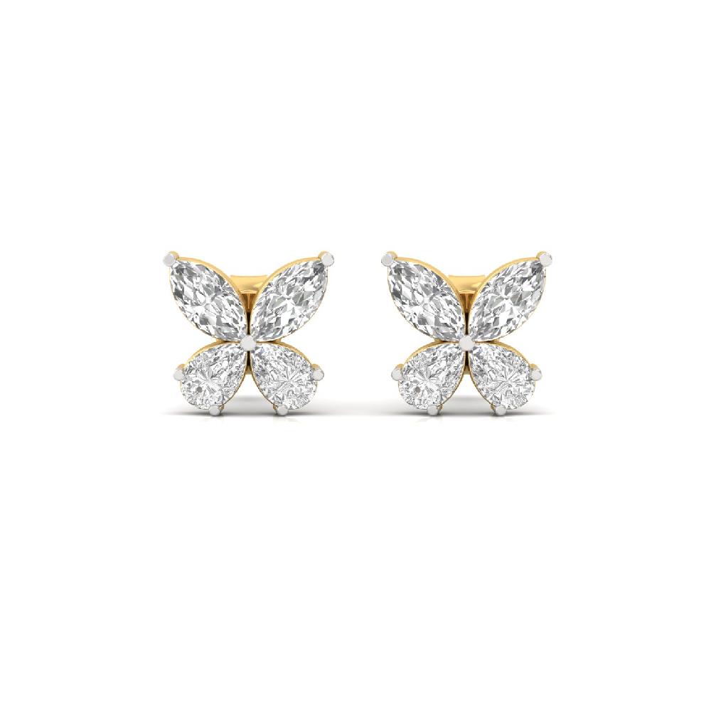  Marquise & Pear Cut Cvd Lab Grown Diamond Butterfly Earrings