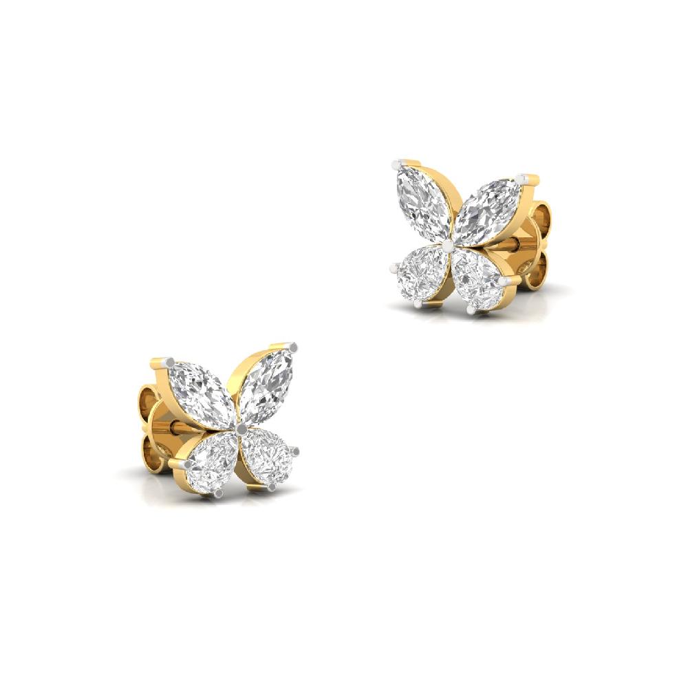  Marquise & Pear Cut Cvd Lab Grown Diamond Butterfly Earrings