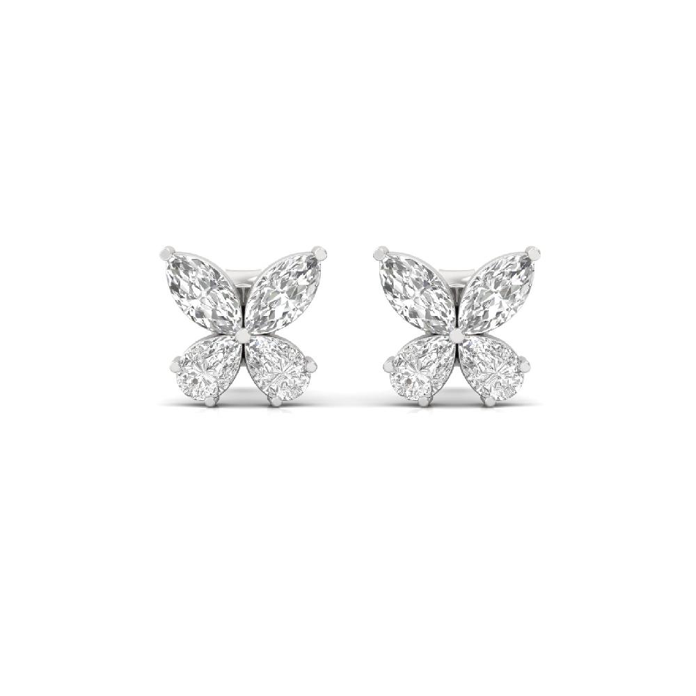  Marquise & Pear Cut Cvd Lab Grown Diamond Butterfly Earrings