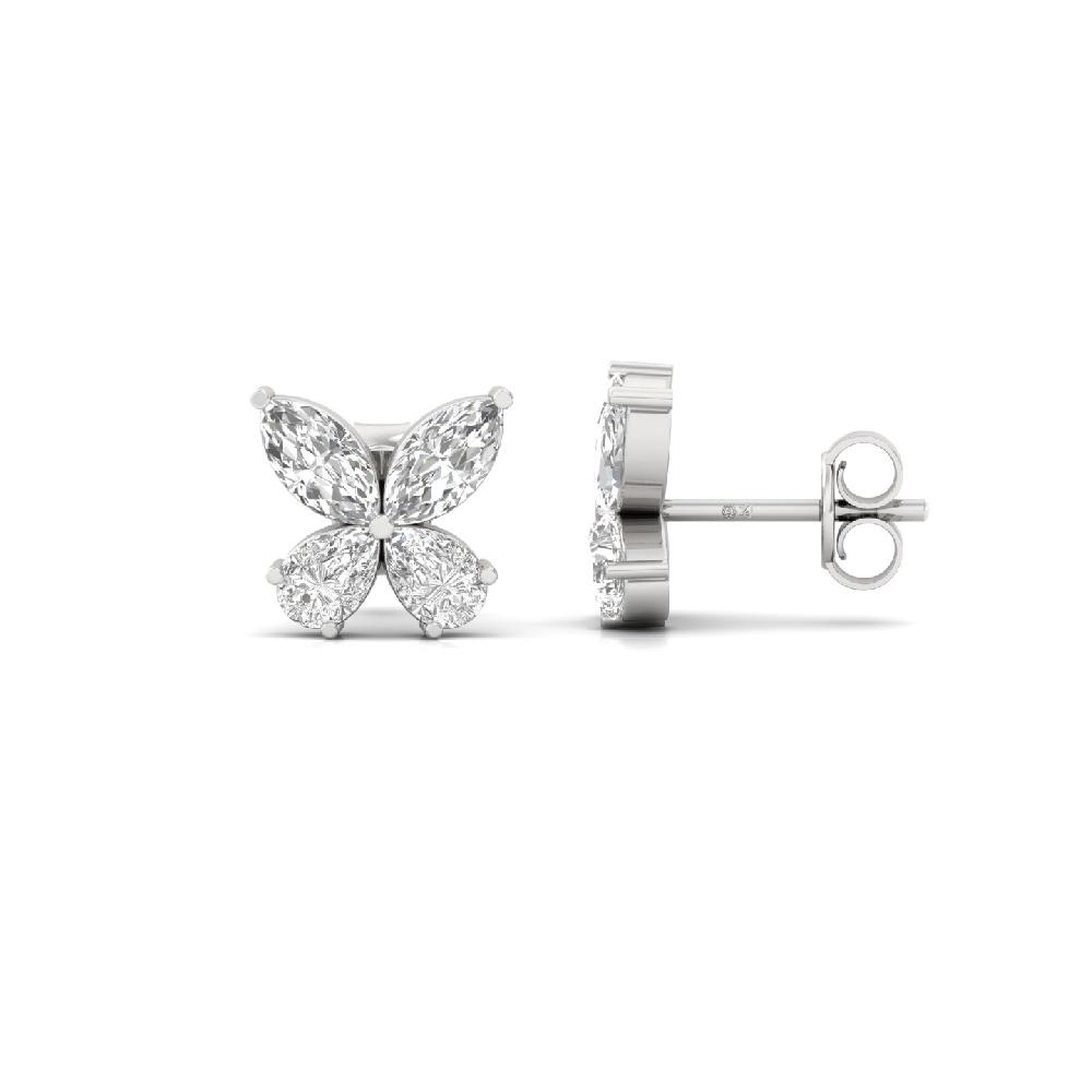  Marquise & Pear Cut Cvd Lab Grown Diamond Butterfly Earrings