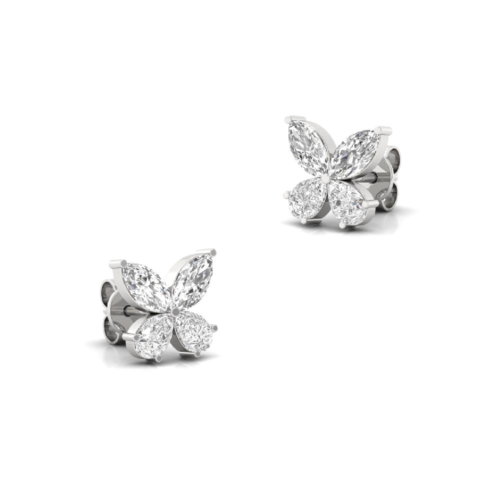  Marquise & Pear Cut Cvd Lab Grown Diamond Butterfly Earrings