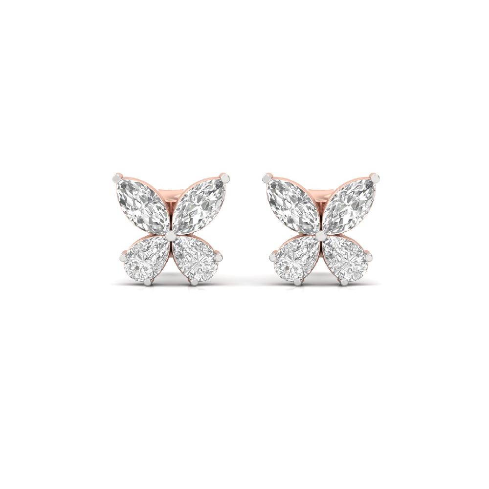  Marquise & Pear Cut Cvd Lab Grown Diamond Butterfly Earrings