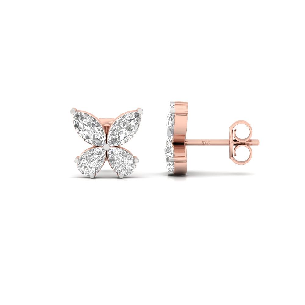  Marquise & Pear Cut Cvd Lab Grown Diamond Butterfly Earrings