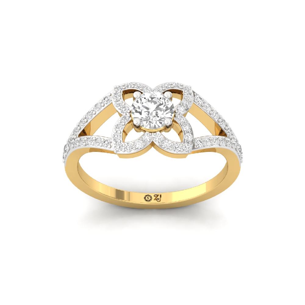 0.520 Ct Round Cut Floral Majesty Designer CVD lab grown Diamond Ring