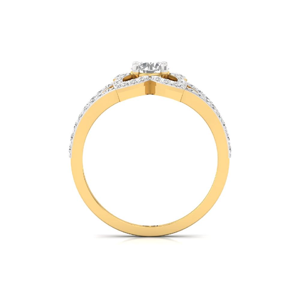 0.520 Ct Round Cut Floral Majesty Designer CVD lab grown Diamond Ring