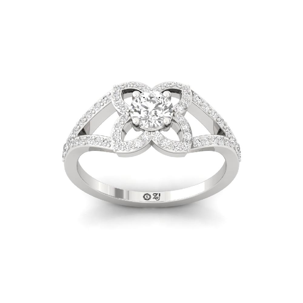 0.520 Ct Round Cut Floral Majesty Designer CVD lab grown Diamond Ring