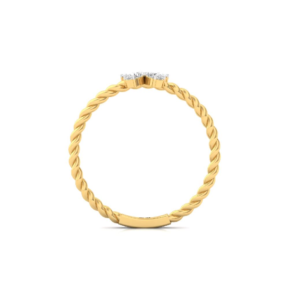 0.22 CT Butterfly Lab Grwon Diamond Ring with Braided Band 
