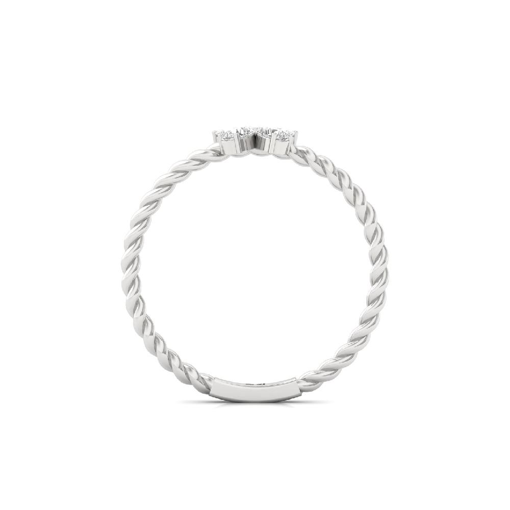 0.22 CT Butterfly Lab Grwon Diamond Ring with Braided Band 