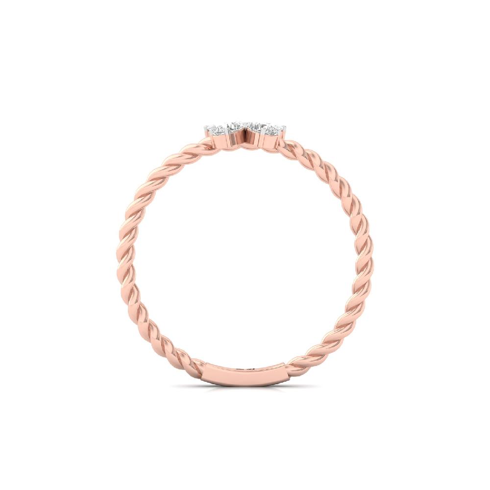 0.22 CT Butterfly Lab Grwon Diamond Ring with Braided Band 