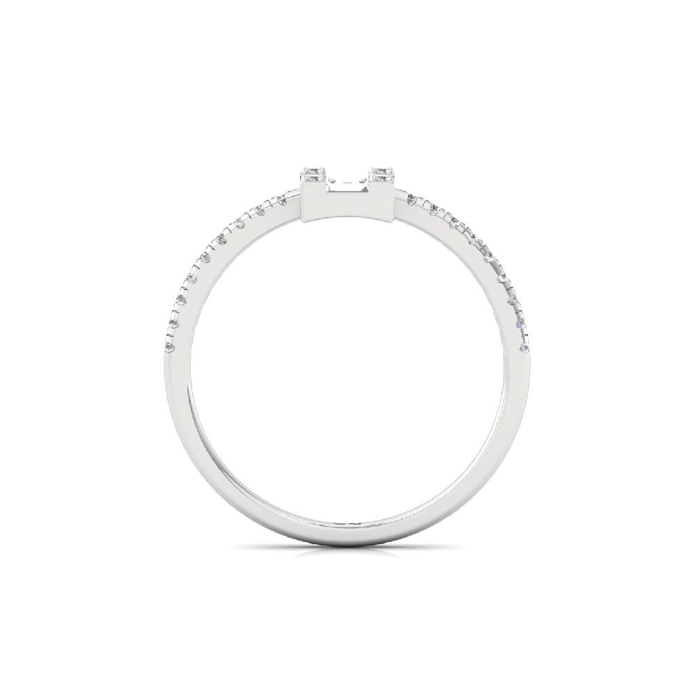 0.36 CT Vertical Baguette Cluster Lab Grown Diamond Ring for Women in Silver