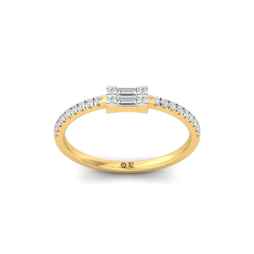 Graceful 0.29 CT Center Cluster Baguette Lab Grown Diamond Ring