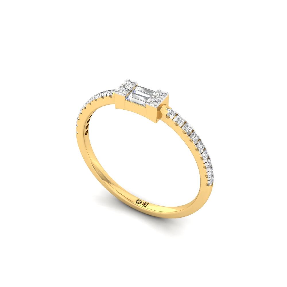 Graceful 0.29 CT Center Cluster Baguette Lab Grown Diamond Ring