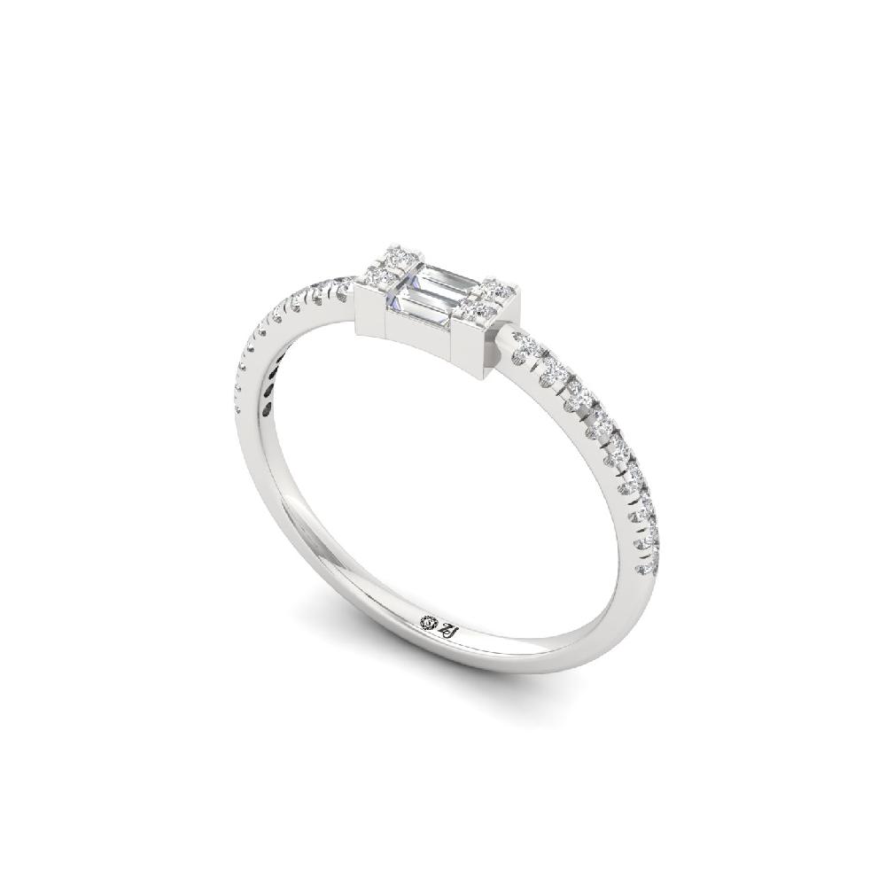 Graceful 0.29 CT Center Cluster Baguette Lab Grown Diamond Ring
