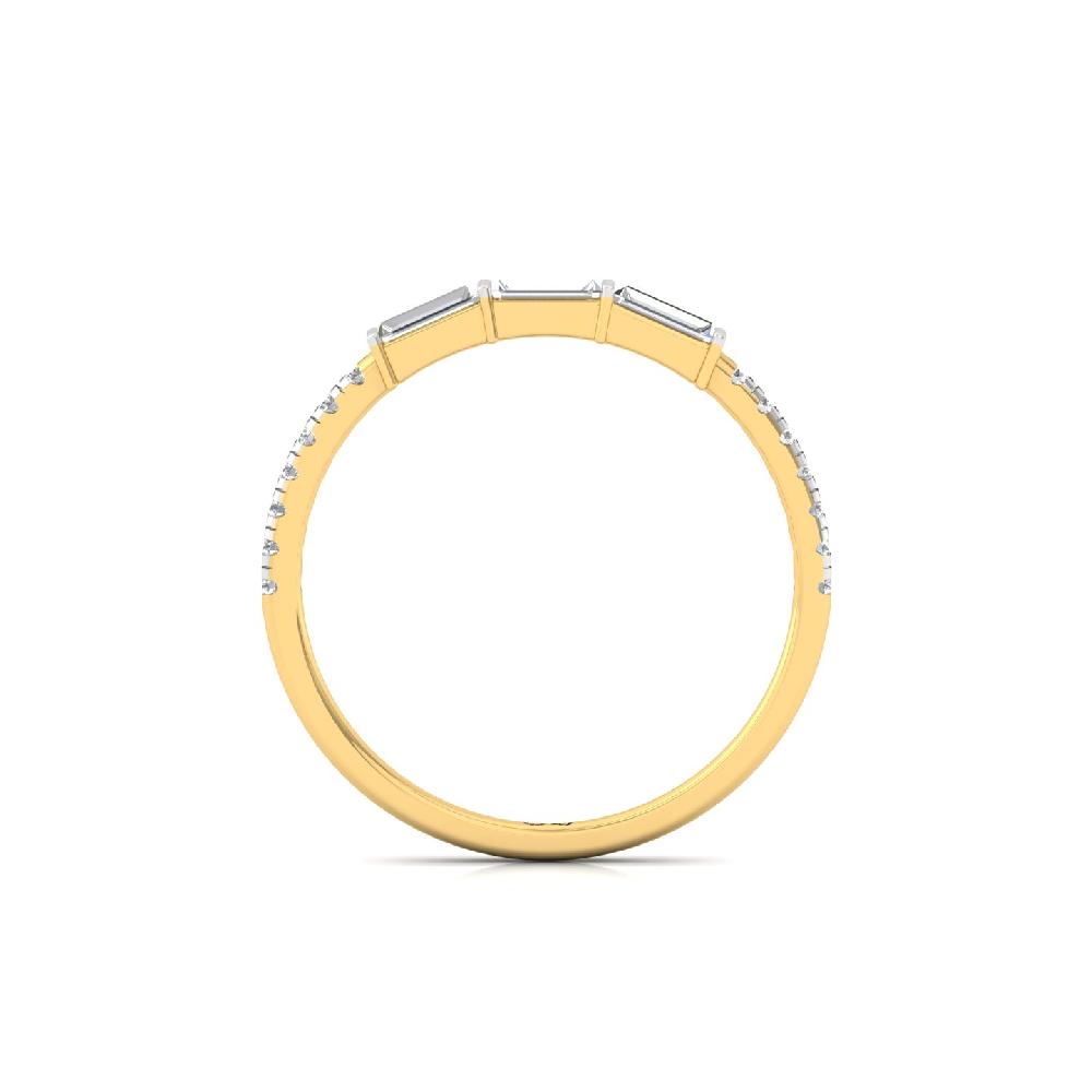 Elegant 0.33 CT Baguette Trio CVD Lab Grown Diamond Ring for Women 