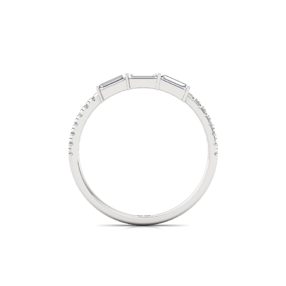 Elegant 0.33 CT Baguette Trio CVD Lab Grown Diamond Ring for Women 