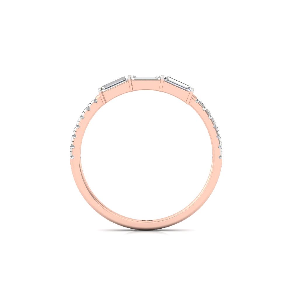 Elegant 0.33 CT Baguette Trio CVD Lab Grown Diamond Ring for Women 